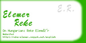 elemer reke business card